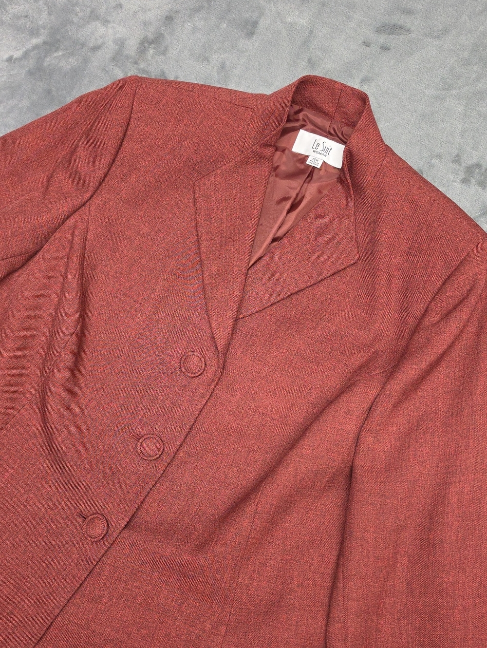 Le Suit Women's 16W Rust-Tone Tailored Blazer Plus
